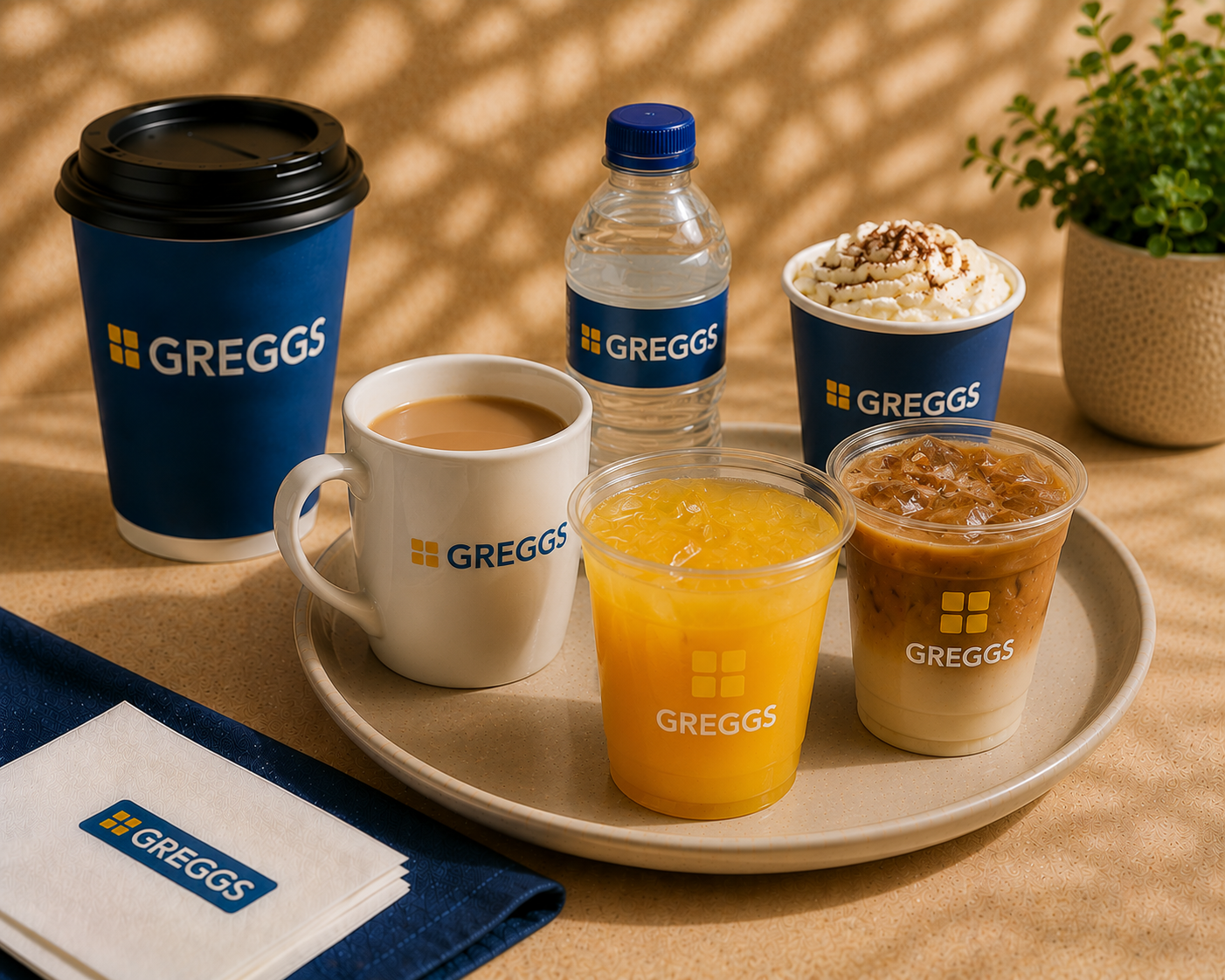 Greggs hot and cold drinks selection